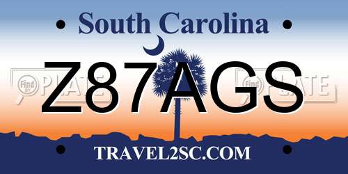 Z87AGS South Carolina License Plate