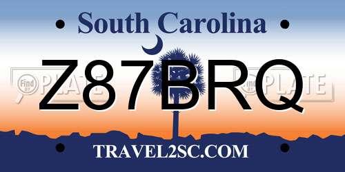 Z87BRQ South Carolina License Plate