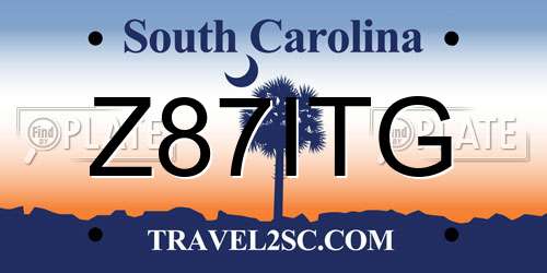 Z87ITG South Carolina License Plate