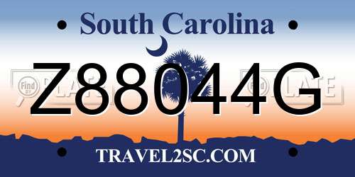 Z88044G South Carolina License Plate