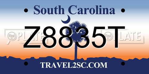 Z8835T South Carolina License Plate