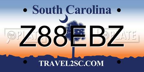 Z88EBZ South Carolina License Plate