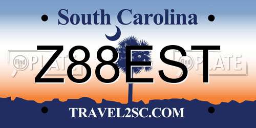 Z88EST South Carolina License Plate