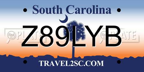 Z89LYB South Carolina License Plate