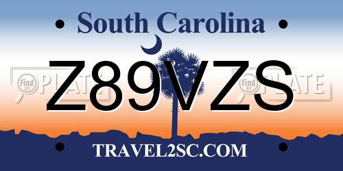 Z89VZS South Carolina License Plate