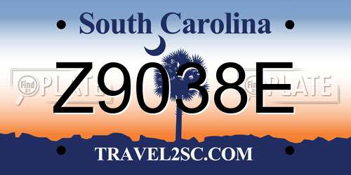 Z9038E South Carolina License Plate
