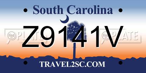 Z9141V South Carolina License Plate