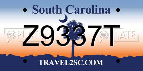 Z9337T South Carolina License Plate