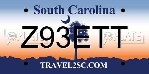 Z93ETT South Carolina License Plate