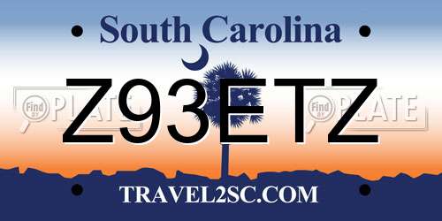 Z93ETZ South Carolina License Plate