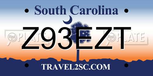 Z93EZT South Carolina License Plate