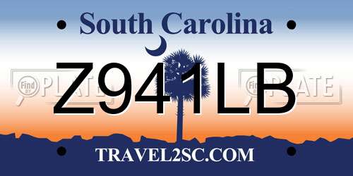 Z941LB South Carolina License Plate