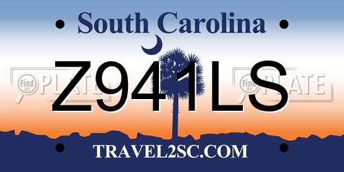Z941LS South Carolina License Plate