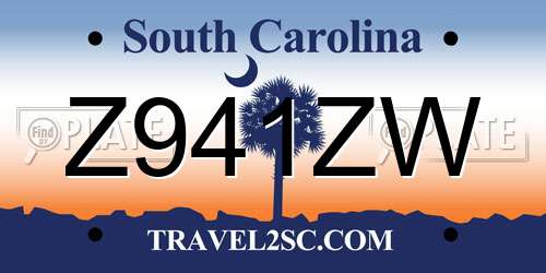 Z941ZW South Carolina License Plate