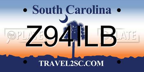 Z94ILB South Carolina License Plate