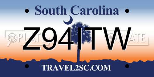 Z94ITW South Carolina License Plate