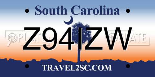 Z94IZW South Carolina License Plate