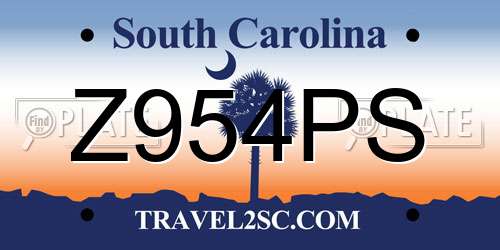 Z954PS South Carolina License Plate