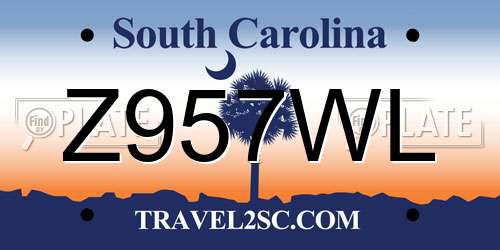 Z957WL South Carolina License Plate