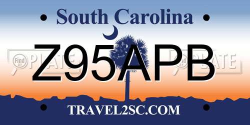 Z95APB South Carolina License Plate