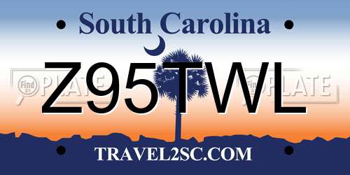 Z95TWL South Carolina License Plate