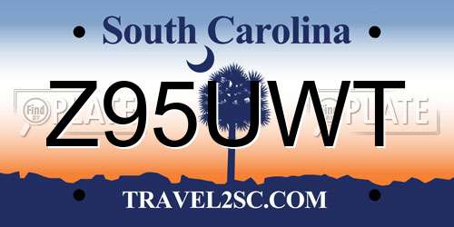 Z95UWT South Carolina License Plate