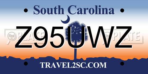 Z95UWZ South Carolina License Plate