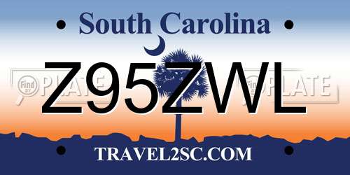 Z95ZWL South Carolina License Plate