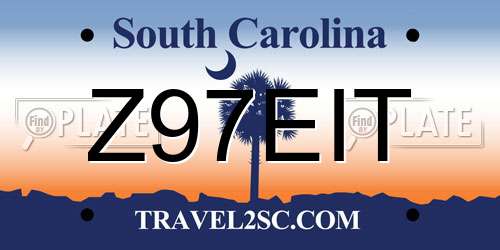 Z97EIT South Carolina License Plate