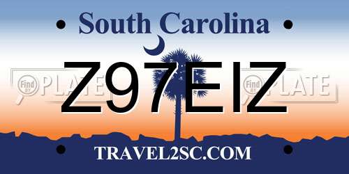 Z97EIZ South Carolina License Plate