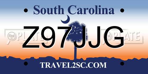 Z97JJG South Carolina License Plate