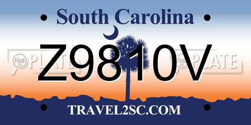 Z9810V South Carolina License Plate