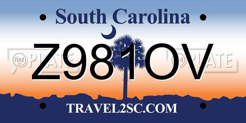 Z981OV South Carolina License Plate