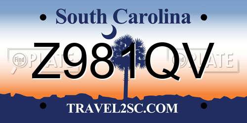 Z981QV South Carolina License Plate