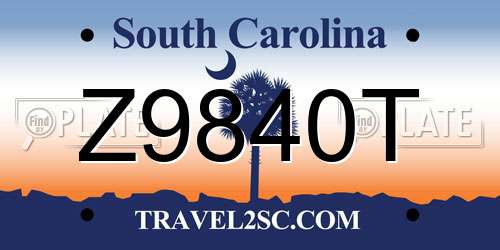 Z9840T South Carolina License Plate