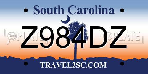 Z984DZ South Carolina License Plate