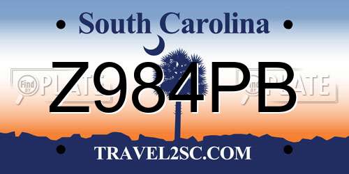 Z984PB South Carolina License Plate