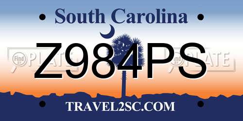 Z984PS South Carolina License Plate
