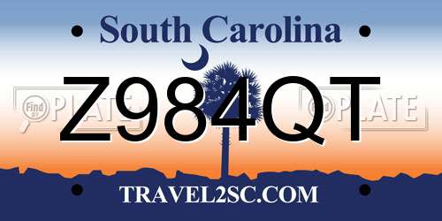 Z984QT South Carolina License Plate