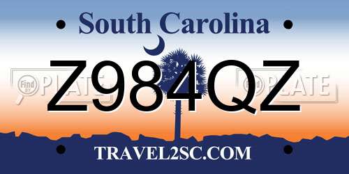 Z984QZ South Carolina License Plate