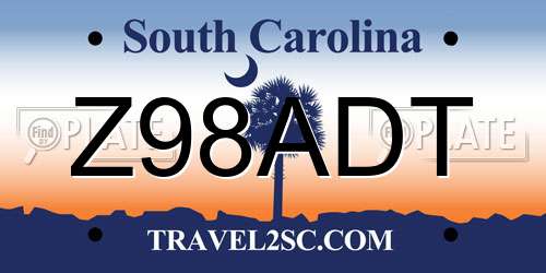 Z98ADT South Carolina License Plate