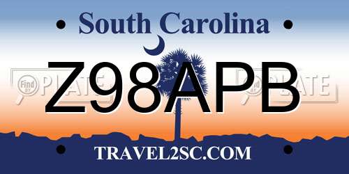 Z98APB South Carolina License Plate