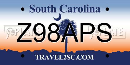 Z98APS South Carolina License Plate