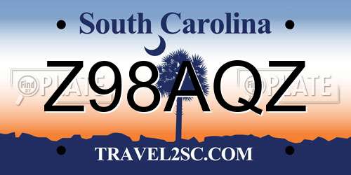 Z98AQZ South Carolina License Plate