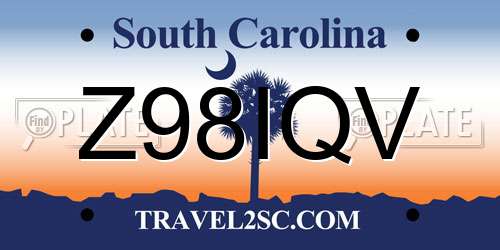 Z98IQV South Carolina License Plate