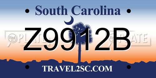 Z9912B South Carolina License Plate
