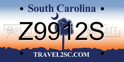Z9912S South Carolina License Plate