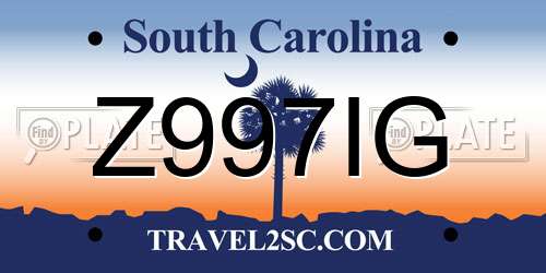 Z997IG South Carolina License Plate