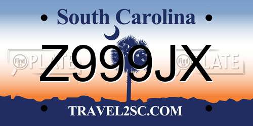 Z999JX South Carolina License Plate
