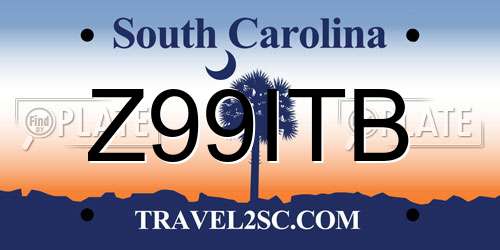 Z99ITB South Carolina License Plate